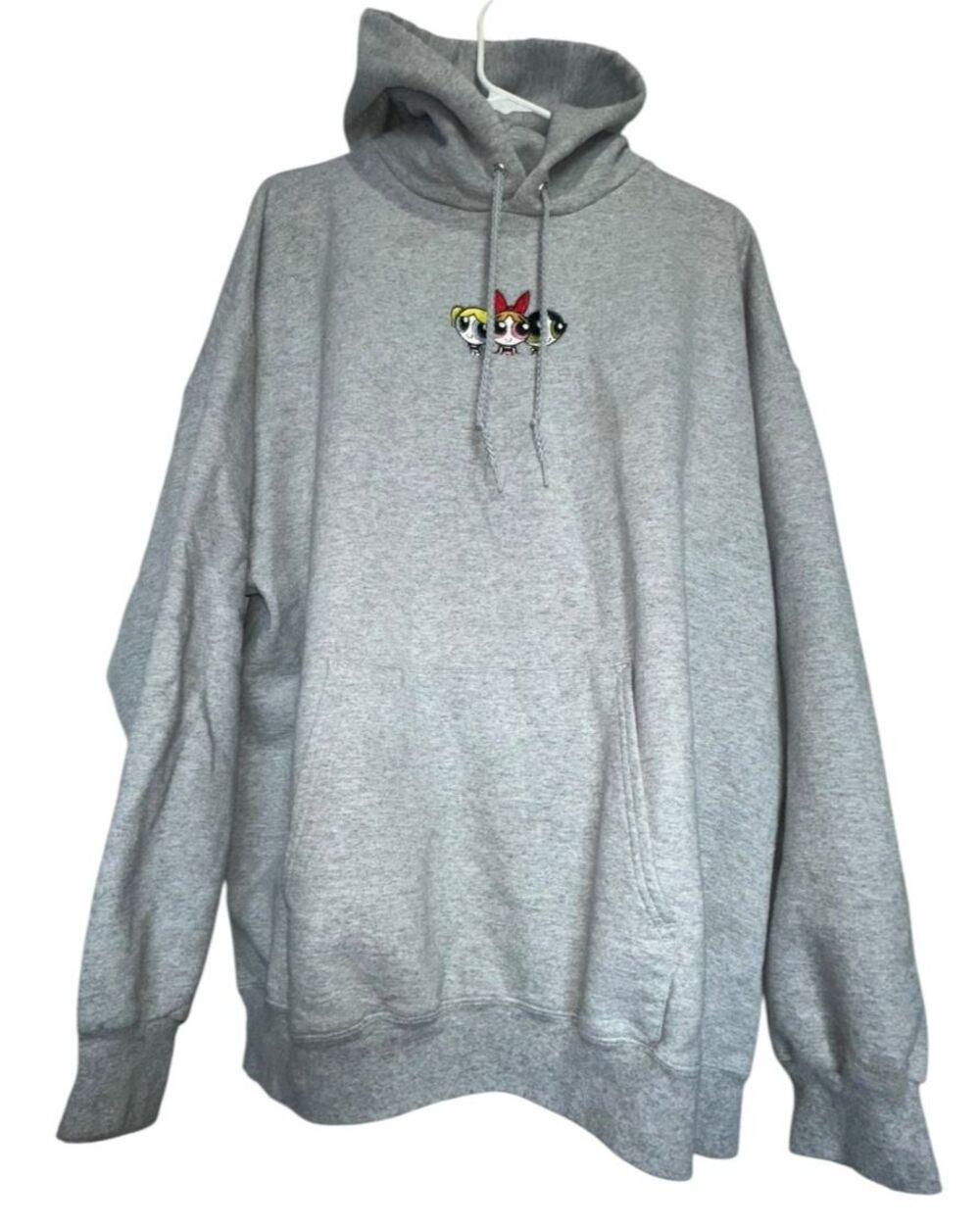 Vintage Y2K The Powerpuff Girls Hoodie Pullover Gray Sz XL Hanes Tag Embroidered